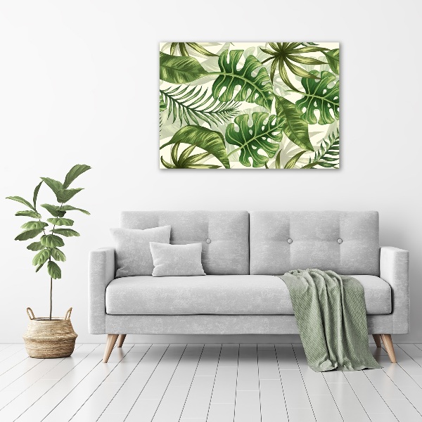 Quadro in verde Foglie tropicali