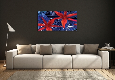 Quadro su vetro Fiori tropicali