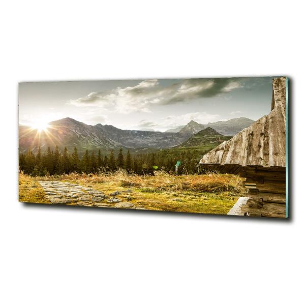 Quadro su vetro Casa in montagna