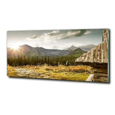 Quadro su vetro Casa in montagna