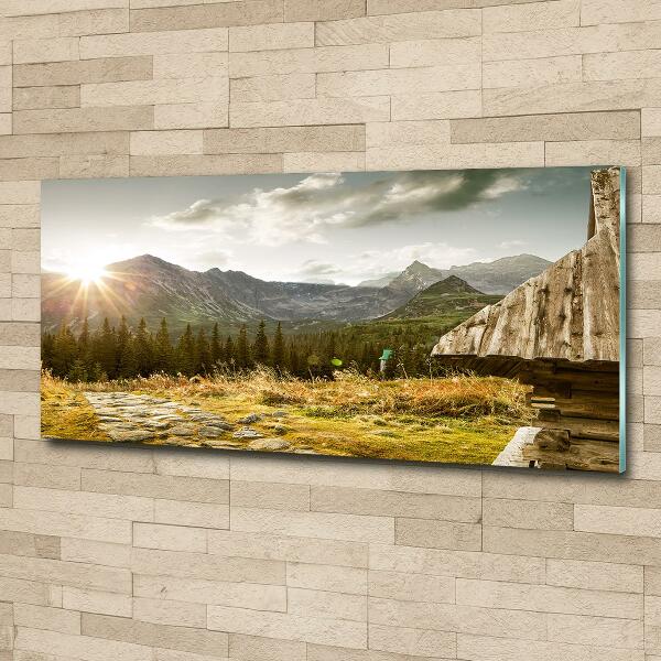 Quadro su vetro Casa in montagna