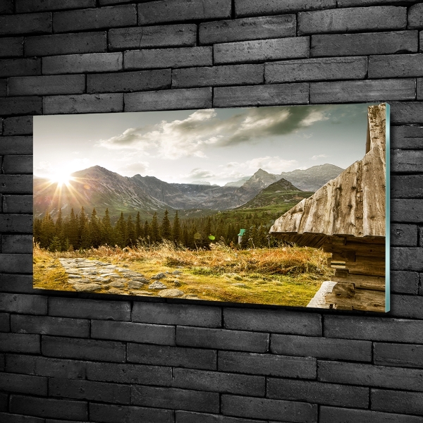 Quadro su vetro Casa in montagna