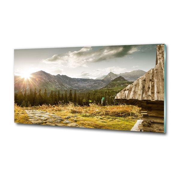 Quadro su vetro Casa in montagna