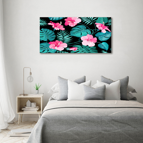 Quadro in vetro Fiori tropicali