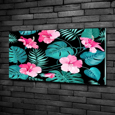 Quadro in vetro Fiori tropicali