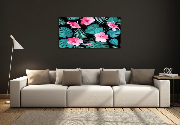 Quadro in vetro Fiori tropicali