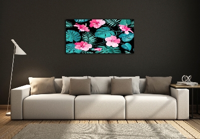 Quadro in vetro Fiori tropicali