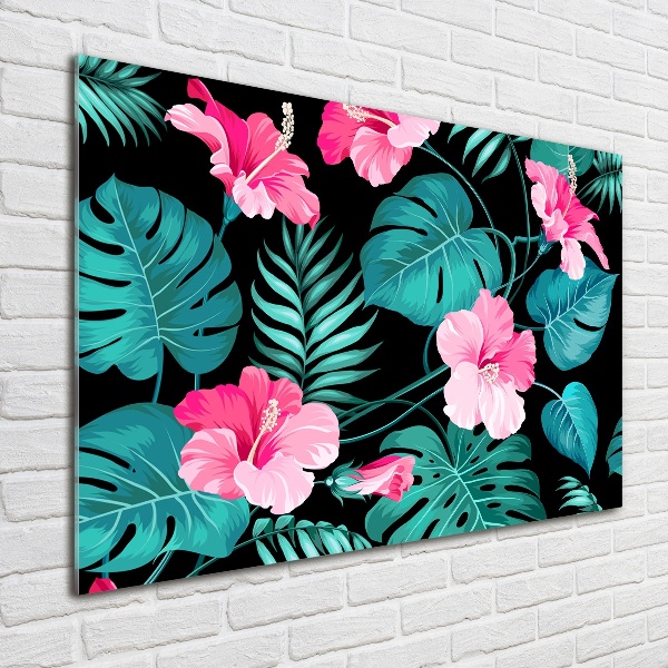 Quadro in vetro Fiori tropicali