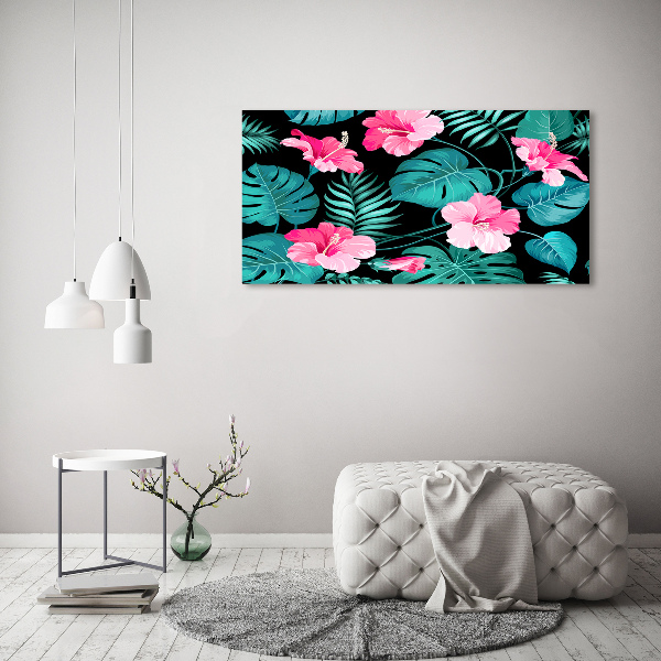 Quadro in vetro Fiori tropicali