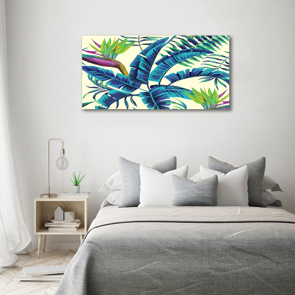 Quadro vetro Foglie tropicali