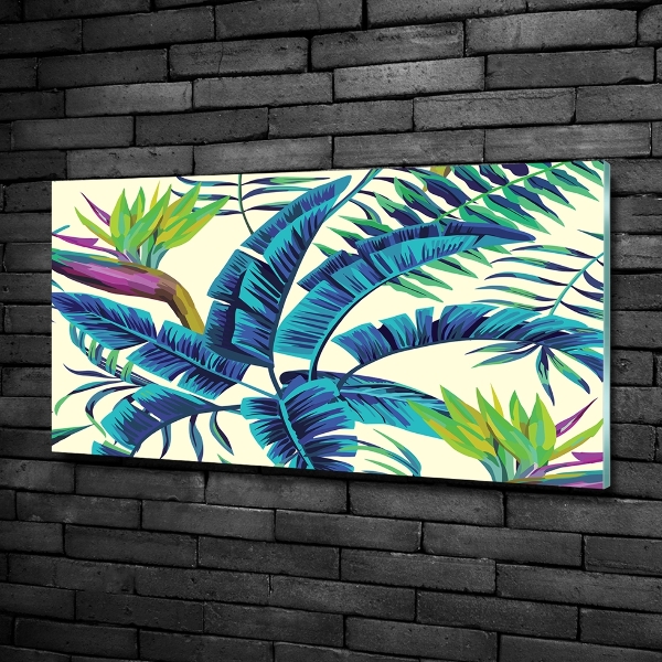 Quadro vetro Foglie tropicali