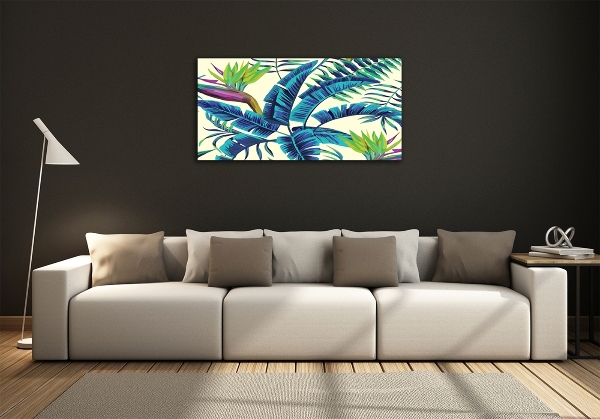 Quadro vetro Foglie tropicali
