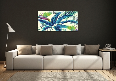 Quadro vetro Foglie tropicali