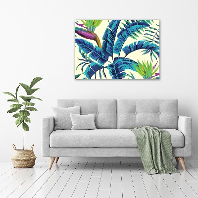 Quadro vetro Foglie tropicali
