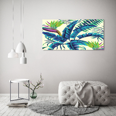 Quadro vetro Foglie tropicali