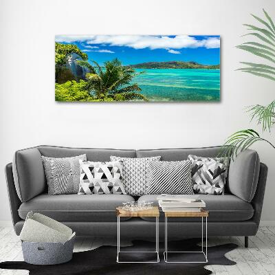 Quadro su vetro Costa delle Seychelles