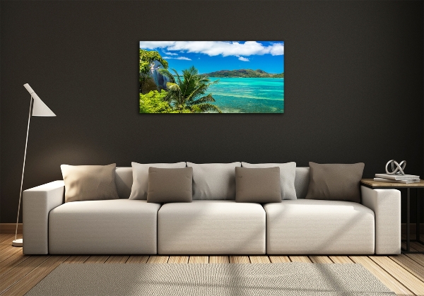 Quadro su vetro Costa delle Seychelles