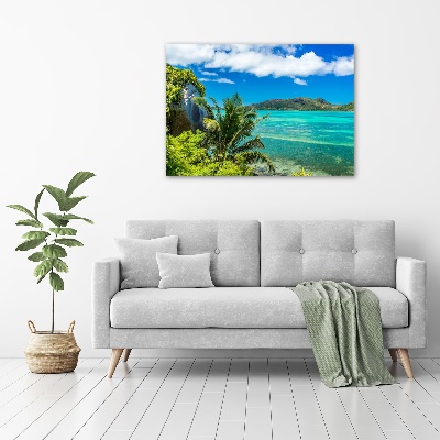 Quadro su vetro Costa delle Seychelles