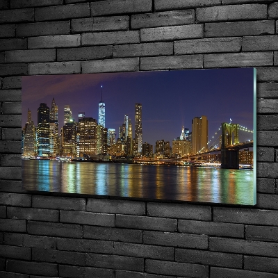 Quadro vetro Manhattan di notte