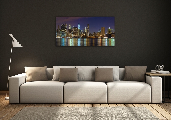 Quadro vetro Manhattan di notte