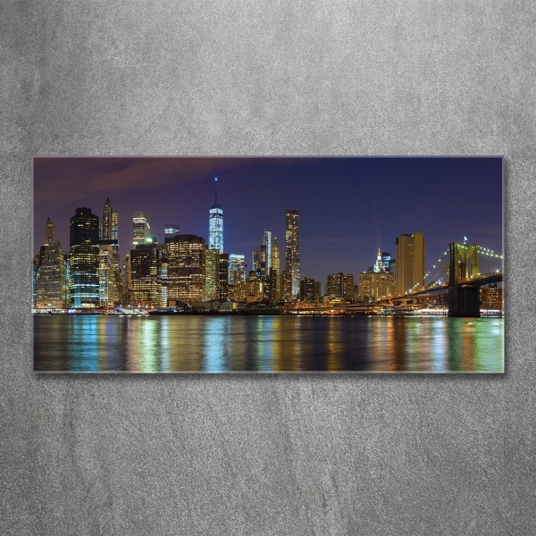 Quadro vetro Manhattan di notte