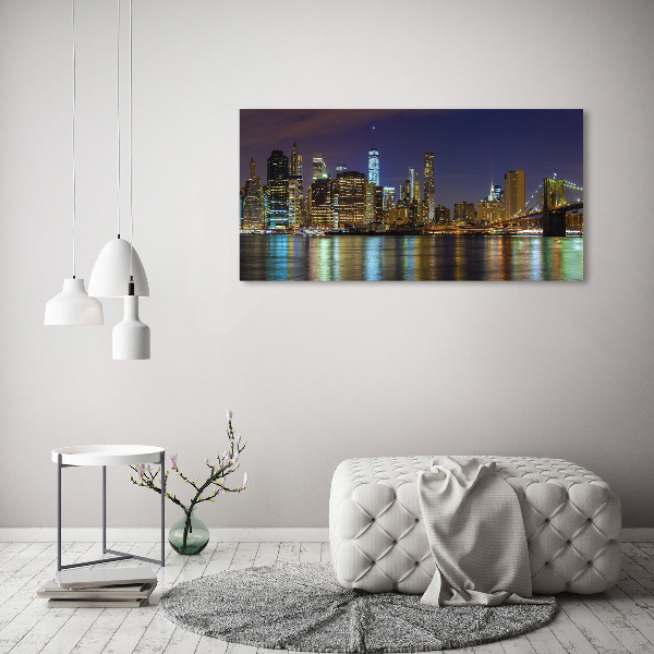 Quadro vetro Manhattan di notte