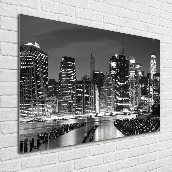 Quadro vetro Manhattan di notte