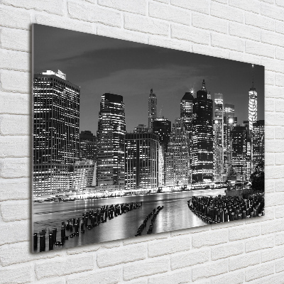 Quadro vetro Manhattan di notte