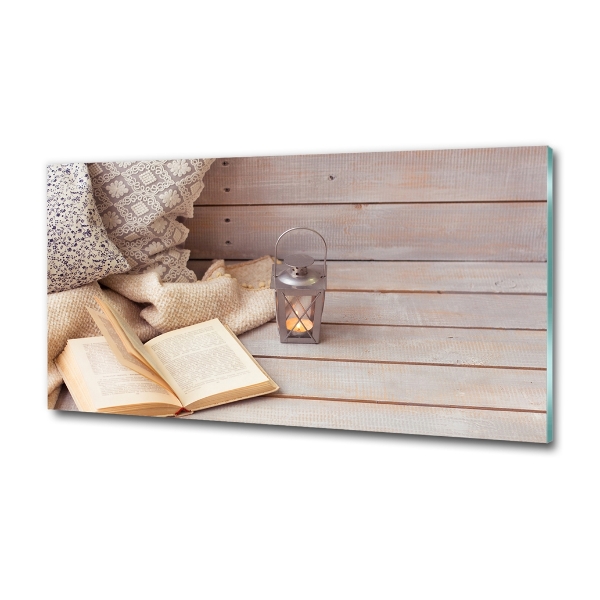 Quadro vetro Rilassarsi con un libro