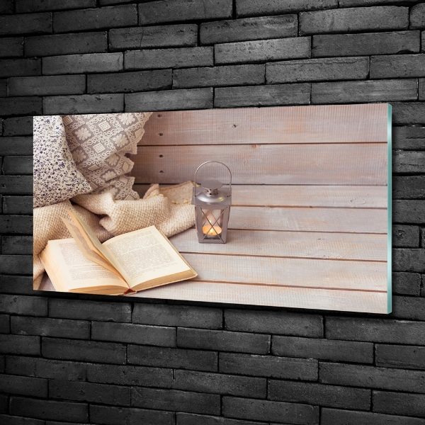 Quadro vetro Rilassarsi con un libro