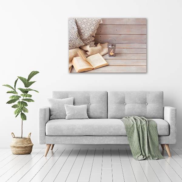 Quadro vetro Rilassarsi con un libro