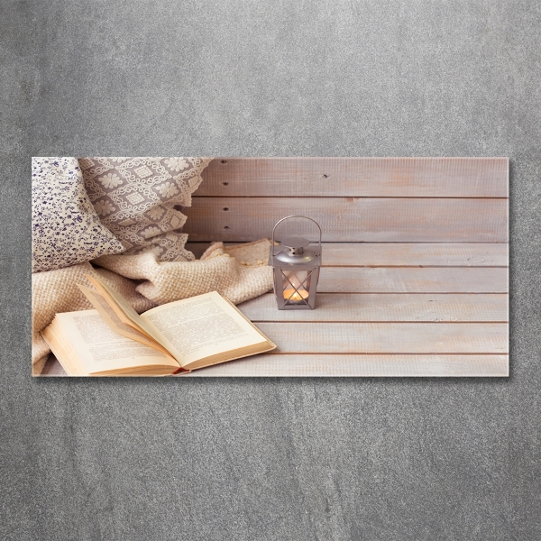 Quadro vetro Rilassarsi con un libro