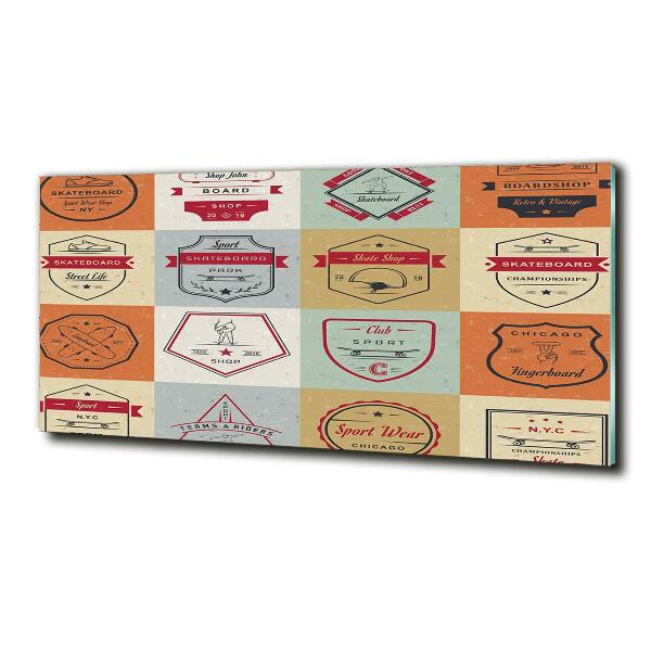 Quadro in vetro Segnali per skateboard