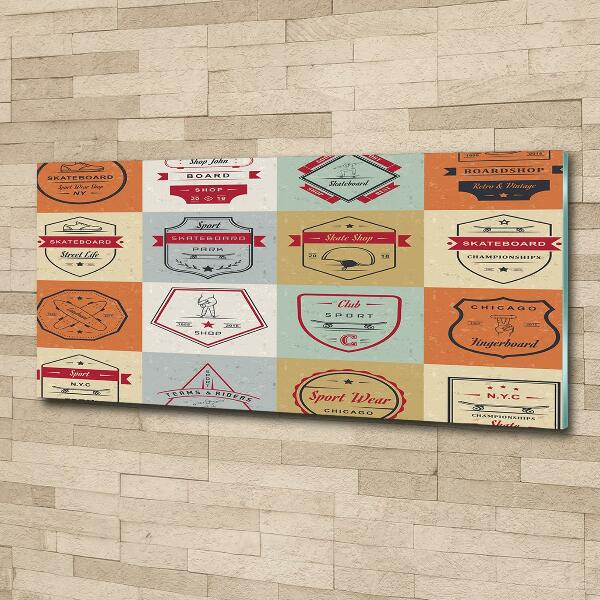 Quadro in vetro Segnali per skateboard