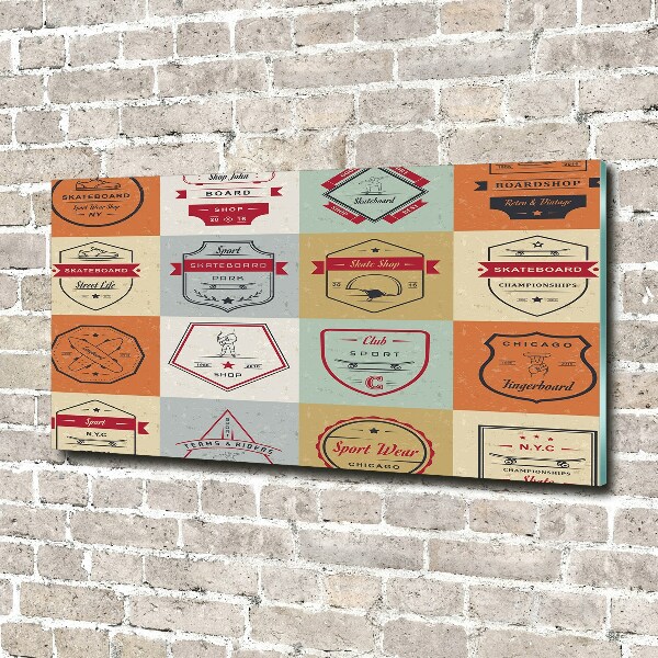 Quadro in vetro Segnali per skateboard