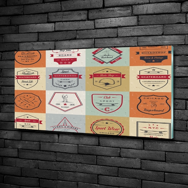 Quadro in vetro Segnali per skateboard
