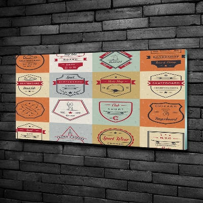 Quadro in vetro Segnali per skateboard