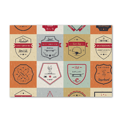 Quadro in vetro Segnali per skateboard