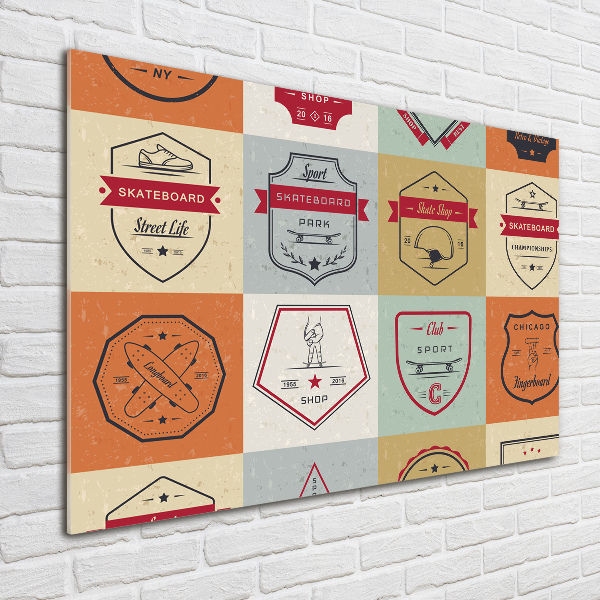 Quadro in vetro Segnali per skateboard