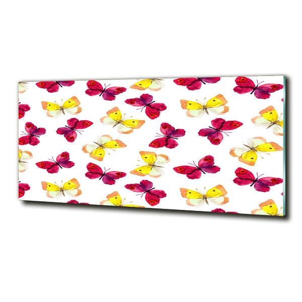 Quadro in vetro Farfalle e fiori
