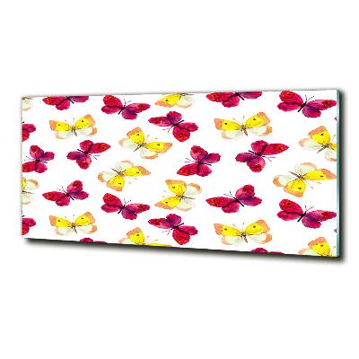 Quadro in vetro Farfalle e fiori