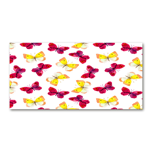 Quadro in vetro Farfalle e fiori