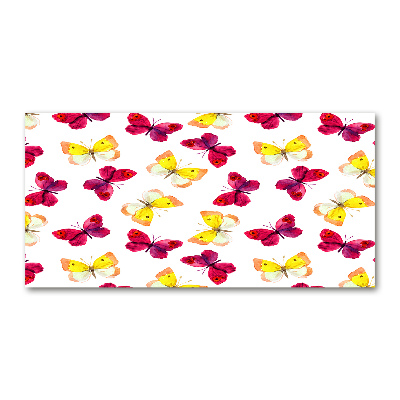 Quadro in vetro Farfalle e fiori