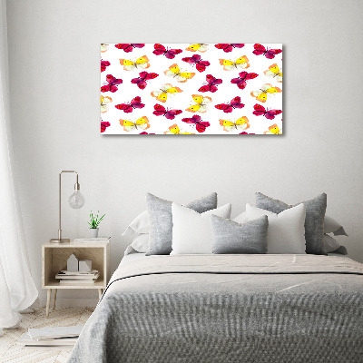 Quadro in vetro Farfalle e fiori