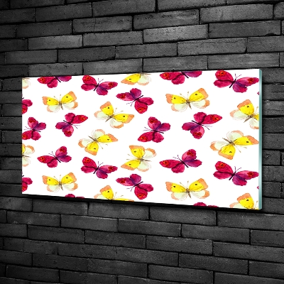 Quadro in vetro Farfalle e fiori