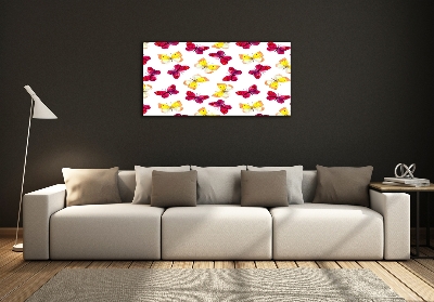 Quadro in vetro Farfalle e fiori