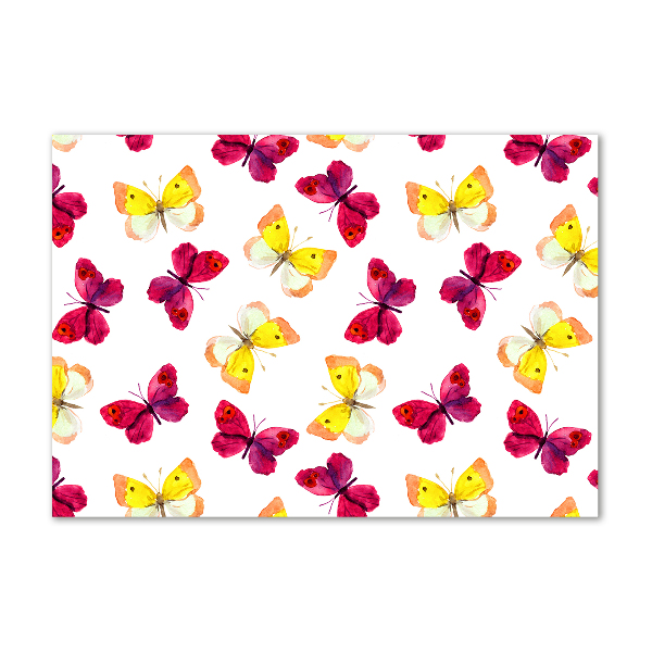 Quadro in vetro Farfalle e fiori