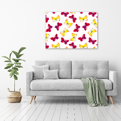 Quadro in vetro Farfalle e fiori