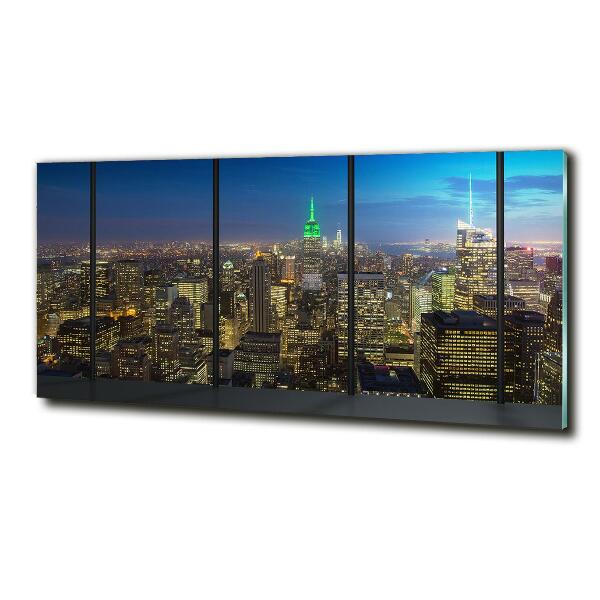 Quadro vetro New York di notte