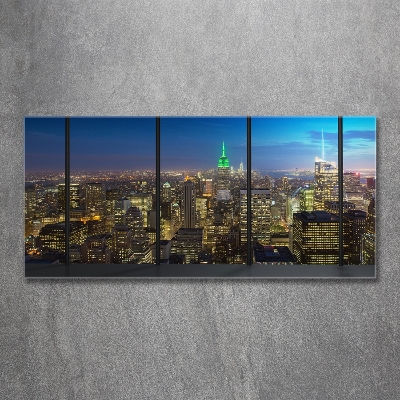 Quadro vetro New York di notte